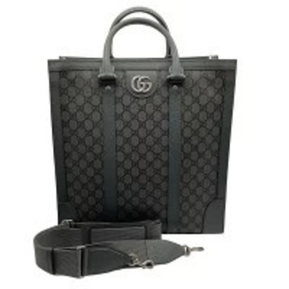 Gucci Supreme Shoulder Canvas Tote Bag Ophidia Gray GG - Picture 2 of 13
